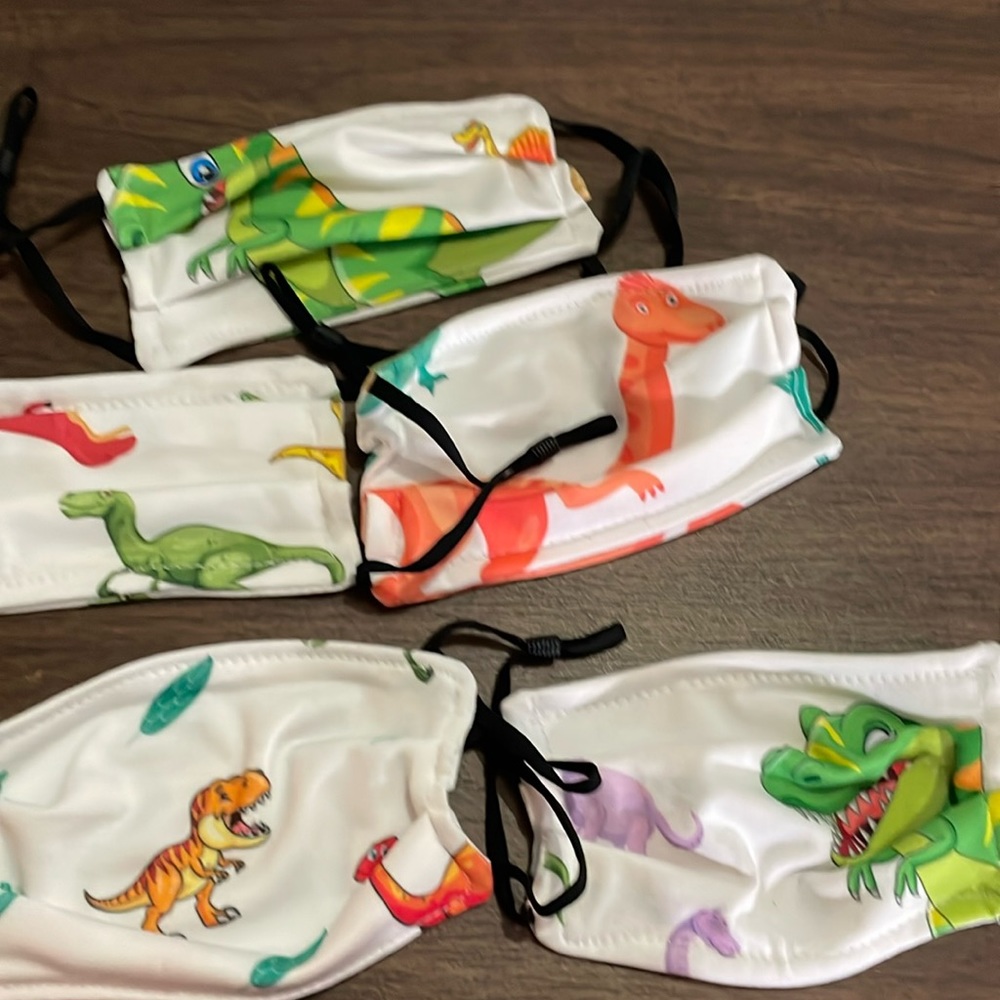 NWT 🏷️ set of 5 Dino print kids mask
